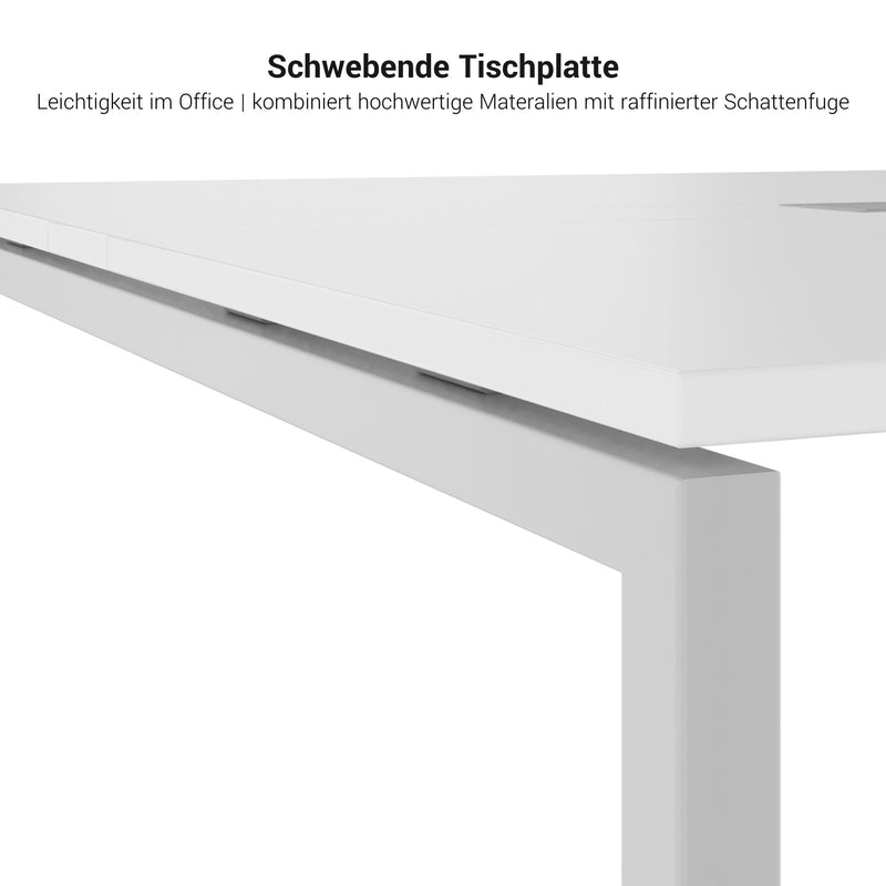 NOVA Konferenztisch | 3200 x 1640 mm (10 - 12 Personen), elektrifiziert, Nordeiche grau - 6 Main Image