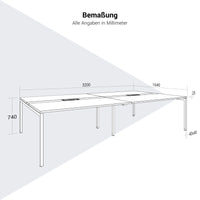 NOVA Conference table | 3200 x 1640 mm (10 - 12 people), electrified, north oak gray
