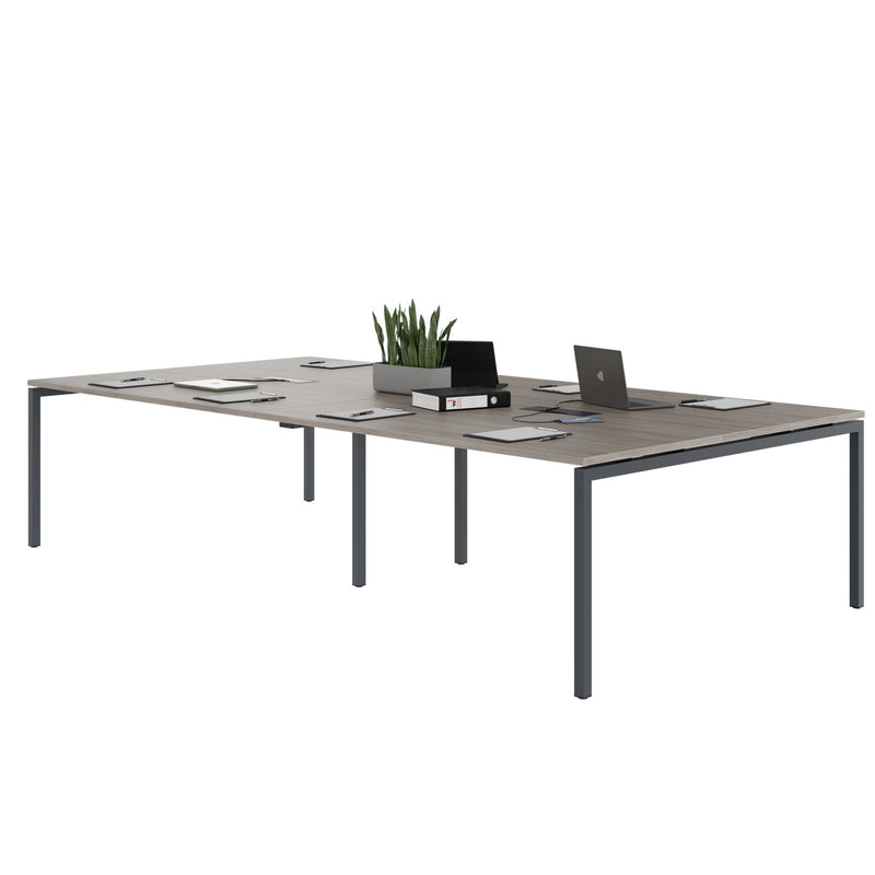 NOVA Konferenztisch | 3200 x 1640 mm (10 - 12 Personen), elektrifiziert, Nordeiche grau - 3 Main Image