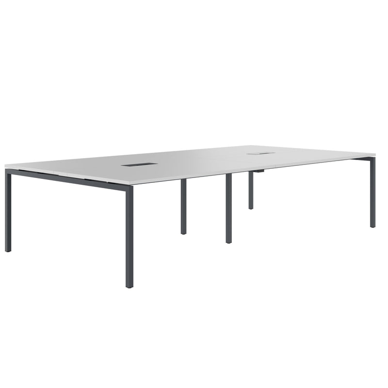 NOVA Konferenztisch | 3200 x 1640 mm (10 - 12 Personen), elektrifiziert, Perlgrau - 1 Main Image