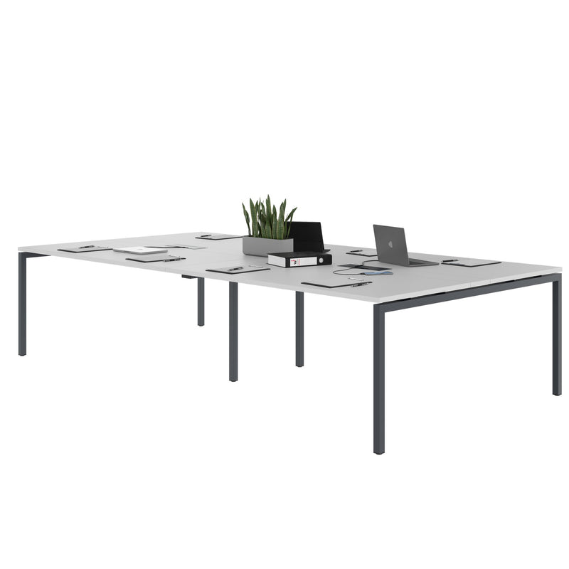 NOVA Konferenztisch | 3200 x 1640 mm (10 - 12 Personen), elektrifiziert, Perlgrau - 2 Main Image