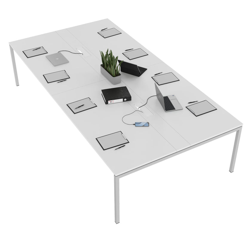 NOVA Tableau de conférence | 3200 x 1640 mm (10 - 12 personnes), électrifié, blanc