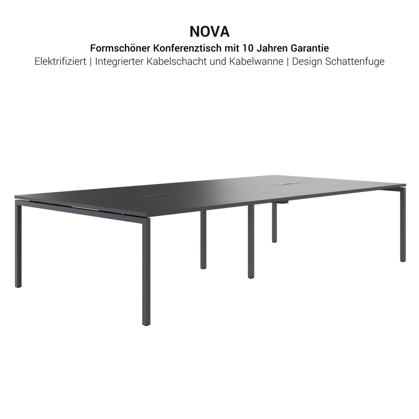 NOVA Conference table | 3200 x 1640 mm (10 - 12 people), electrified, white
