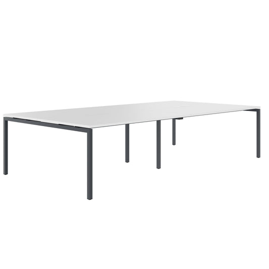 NOVA U conference table | Electrified, 3200 x 1640 mm (10 - 12 people), white