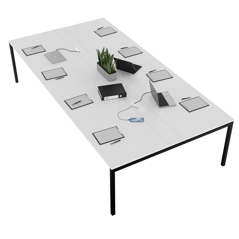 NOVA Tableau de conférence | 3200 x 1640 mm (10 - 12 personnes), électrifié, blanc