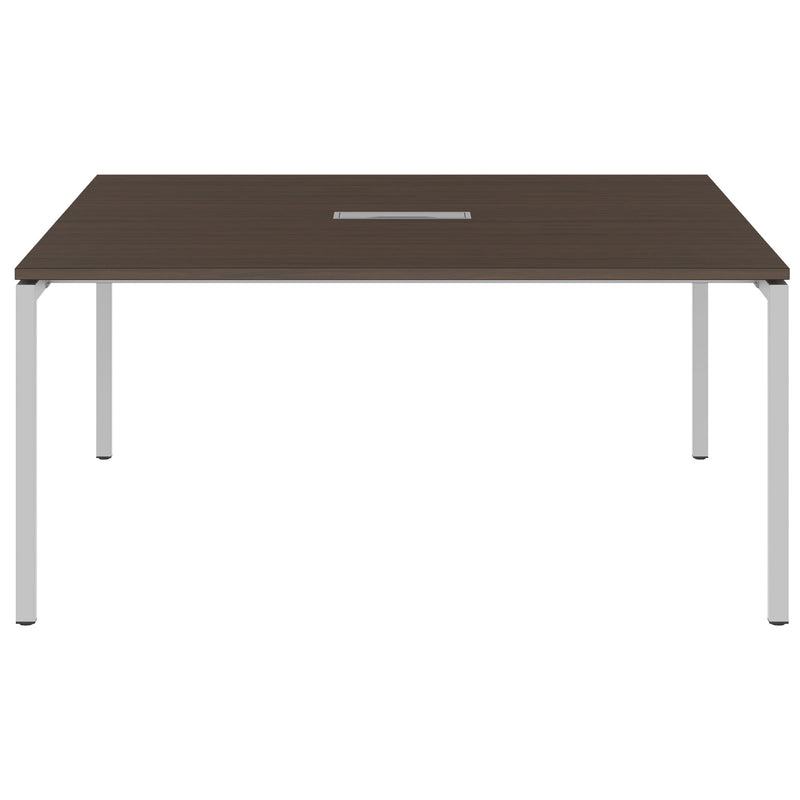 NOVA Conference table | 1600 x 1640 mm (6 - 8 people), electrified, walnut - 2 Main Image