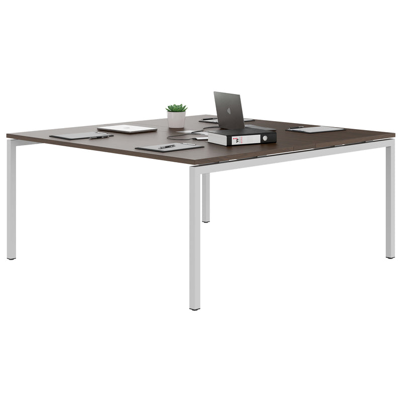 NOVA Conference table | 1600 x 1640 mm (6 - 8 people), electrified, walnut - 3 Main Image