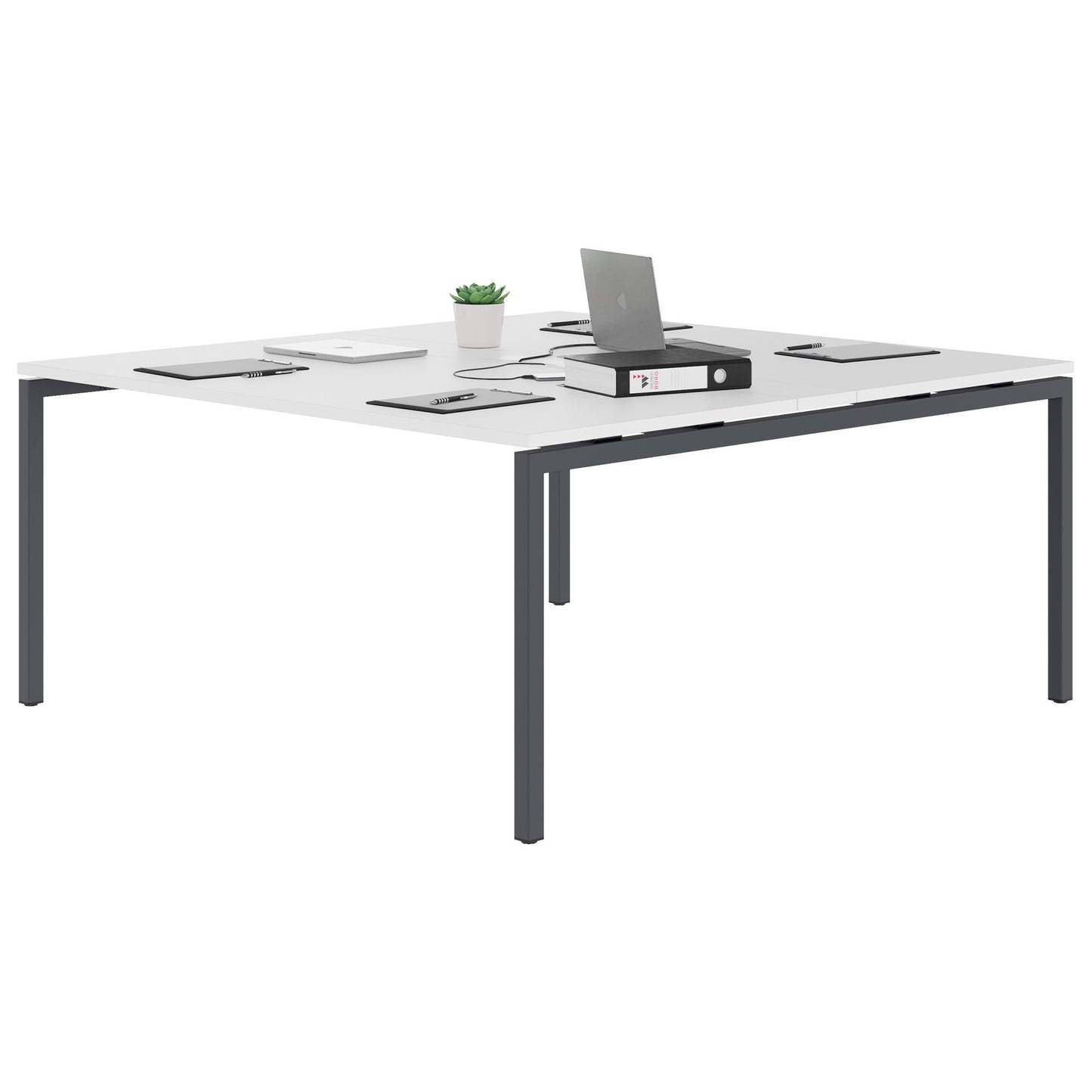 Nova conference table | Electrified, 1600 x 1640 mm (6 - 8 people), white