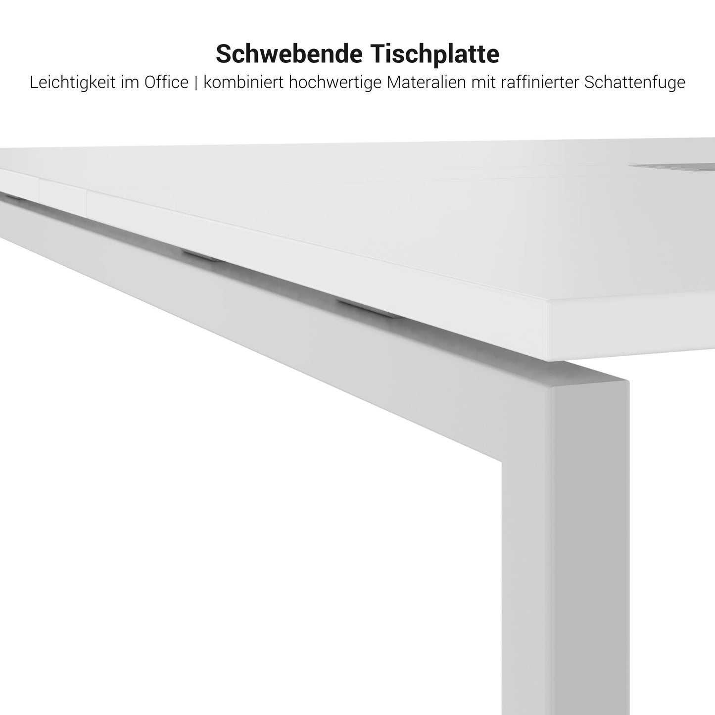 Nova conference table | Electrified, 1600 x 1640 mm (6 - 8 people), white