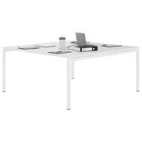 Nova conference table | Electrified, 1600 x 1640 mm (6 - 8 people), white