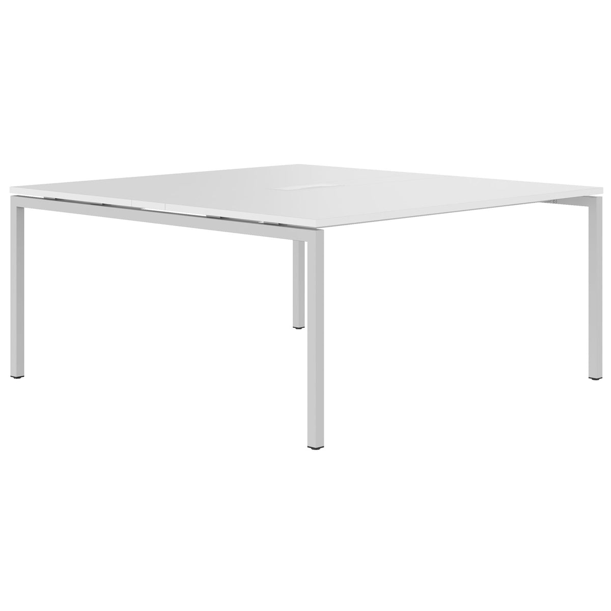NOVA Konferenztisch | 1600 x 1640 mm (6 - 8 Personen), elektrifiziert, Weiß - 1 Lightbox Main Image