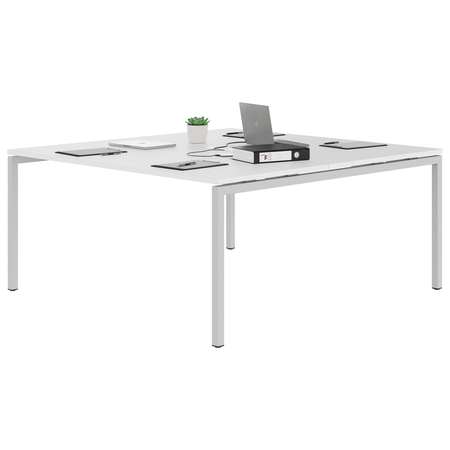 Nova conference table | Electrified, 1600 x 1640 mm (6 - 8 people), white