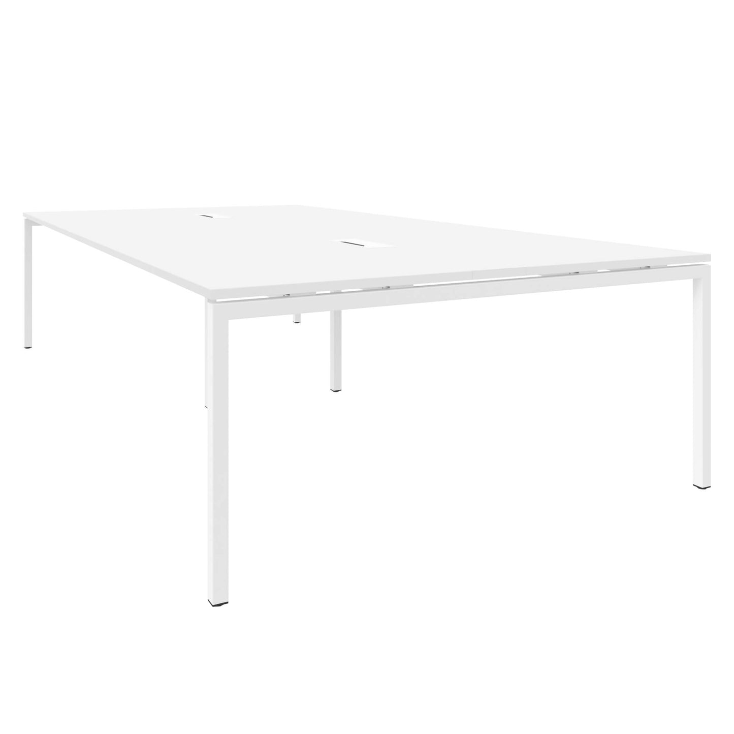 Table de la conférence Nova U | Électrifié, 3200 x 1640 mm (10 - 12 personnes), blanc