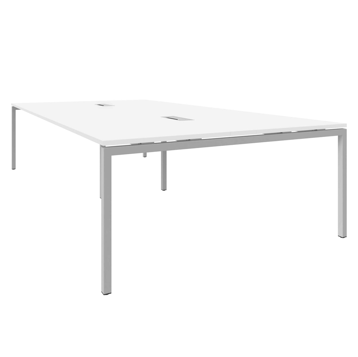 Table de la conférence Nova U | Électrifié, 3200 x 1640 mm (10 - 12 personnes), blanc