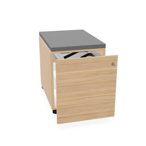 NOVA Rollcontainer | 2 XL-Schubladen + 1 Kleinteilefach, 600 mm tief, viele Farboptionen