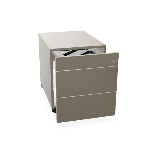 NOVA Rollcontainer | 2 XL-Schubladen + 1 Kleinteilefach, 600 mm tief, viele Farboptionen