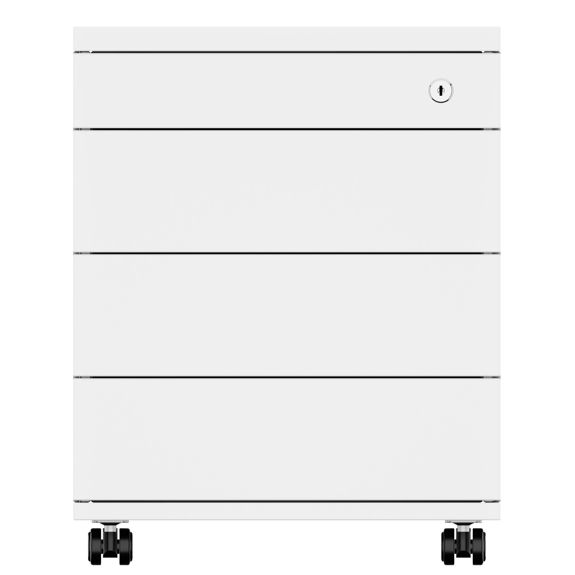 NOVA Roll container | 3 drawers + 1 small parts, 600 mm deep, white
