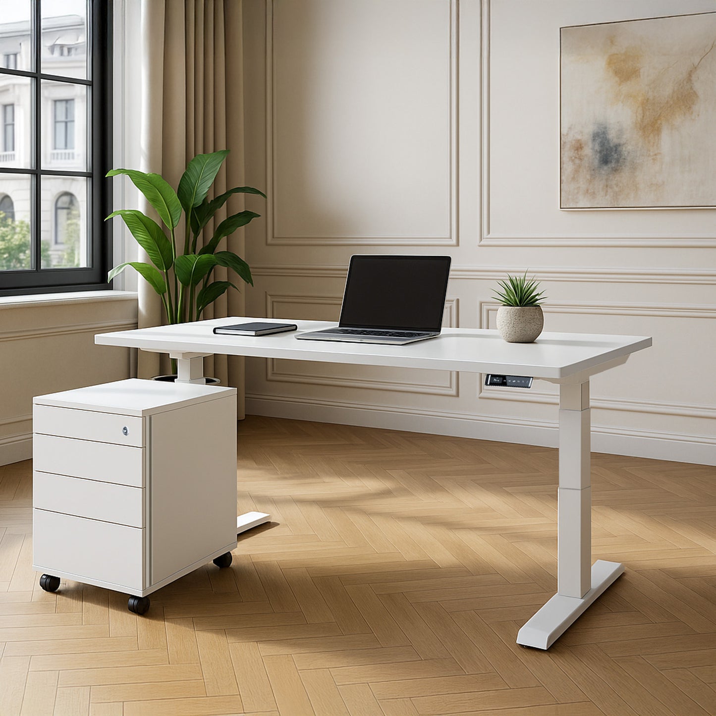NOVA Roll container | 3 drawers + 1 small parts, 600 mm deep, white