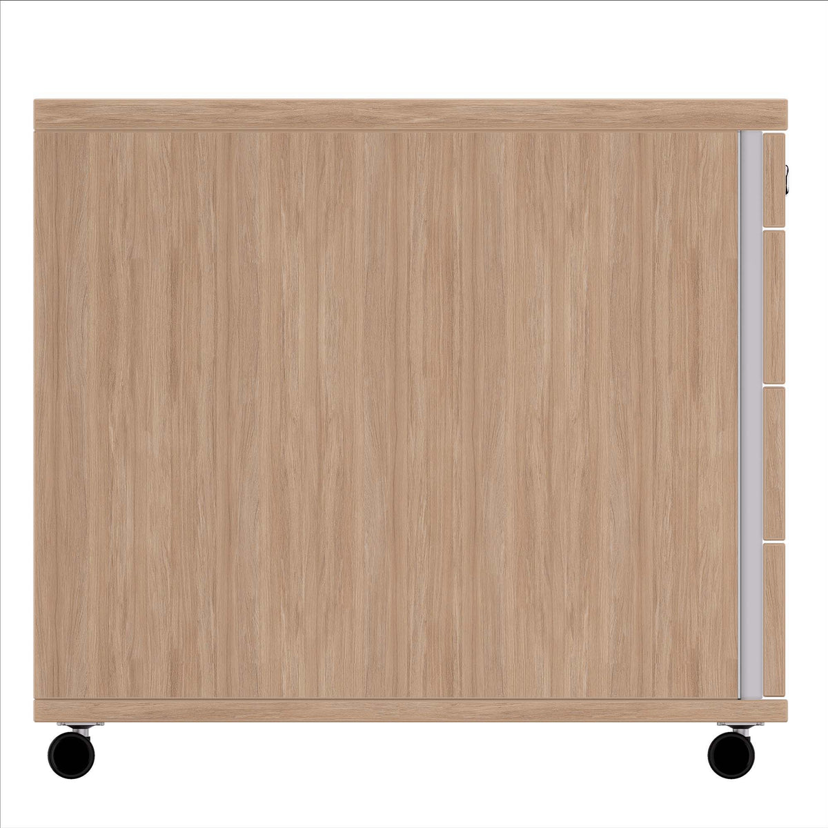 NOVA Rollcontainer | 3 Schubladen + 1 Kleinteilefach, 600 mm tief, Bernsteineiche - 2 Lightbox Main Image