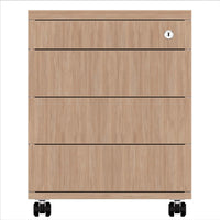 NOVA Container rotolo | 3 cassetti + 1 Piccole parti, 600 mm di profondità, quercia ambra