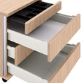 NOVA Rollcontainer | 3 Schubladen + 1 Kleinteilefach, 600 mm tief, Bernsteineiche - 7 Thumbnail Image