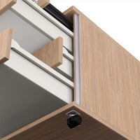 NOVA Roll container | 3 drawers + 1 small parts, 600 mm deep, amber oak