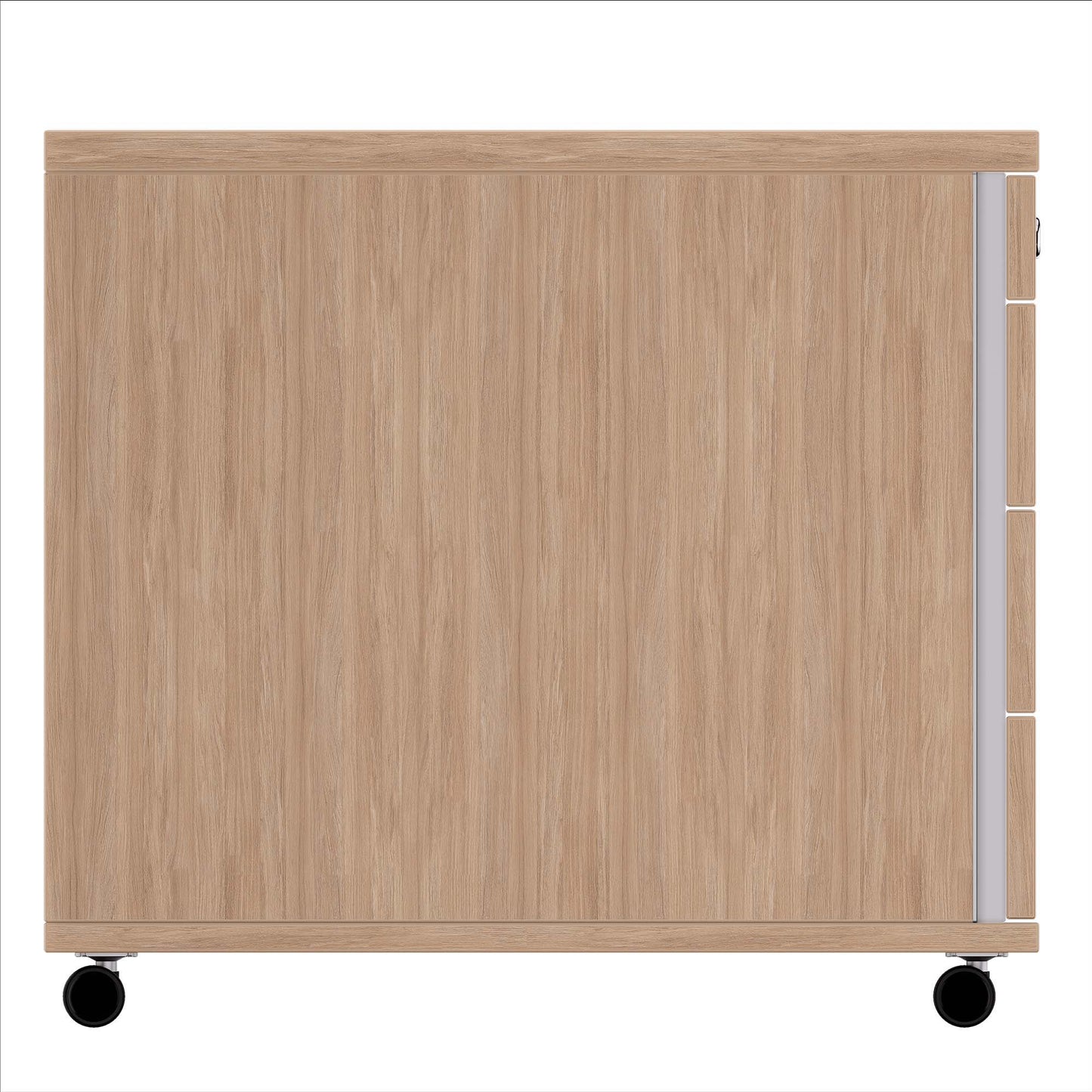 NOVA Container rotolo | 3 cassetti + 1 Piccole parti, 600 mm di profondità, quercia ambra