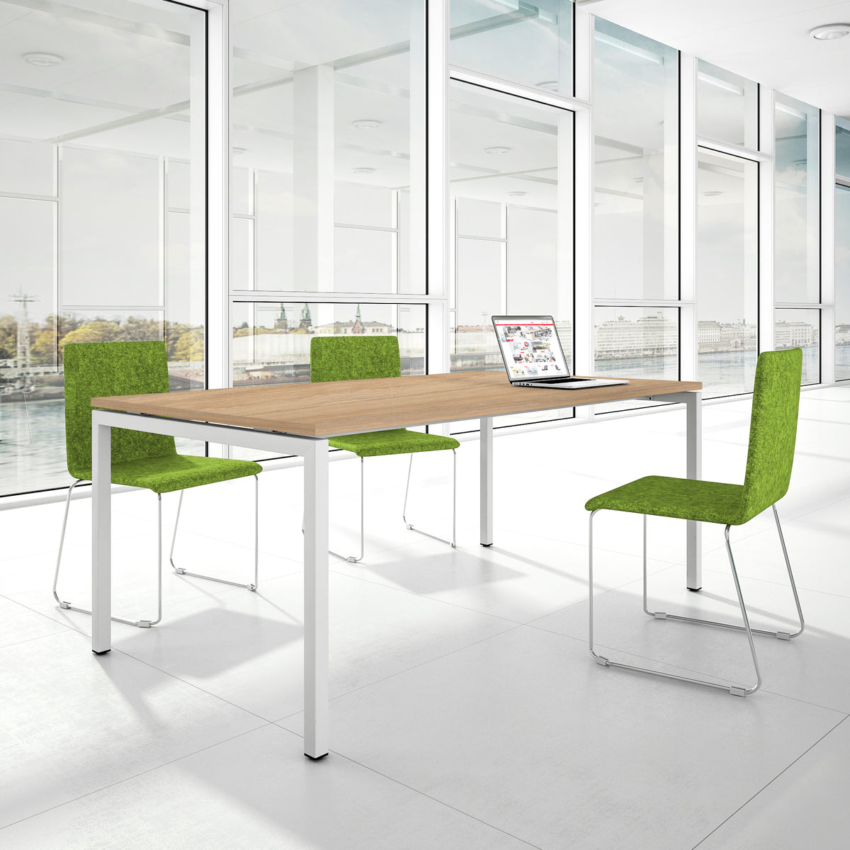 NOVA U meeting table | 2000 x 1000 mm, amber oak - 1 Lightbox Main Image