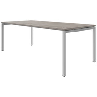 NOVA U meeting table | 2000 x 1000 mm, gray northern oak