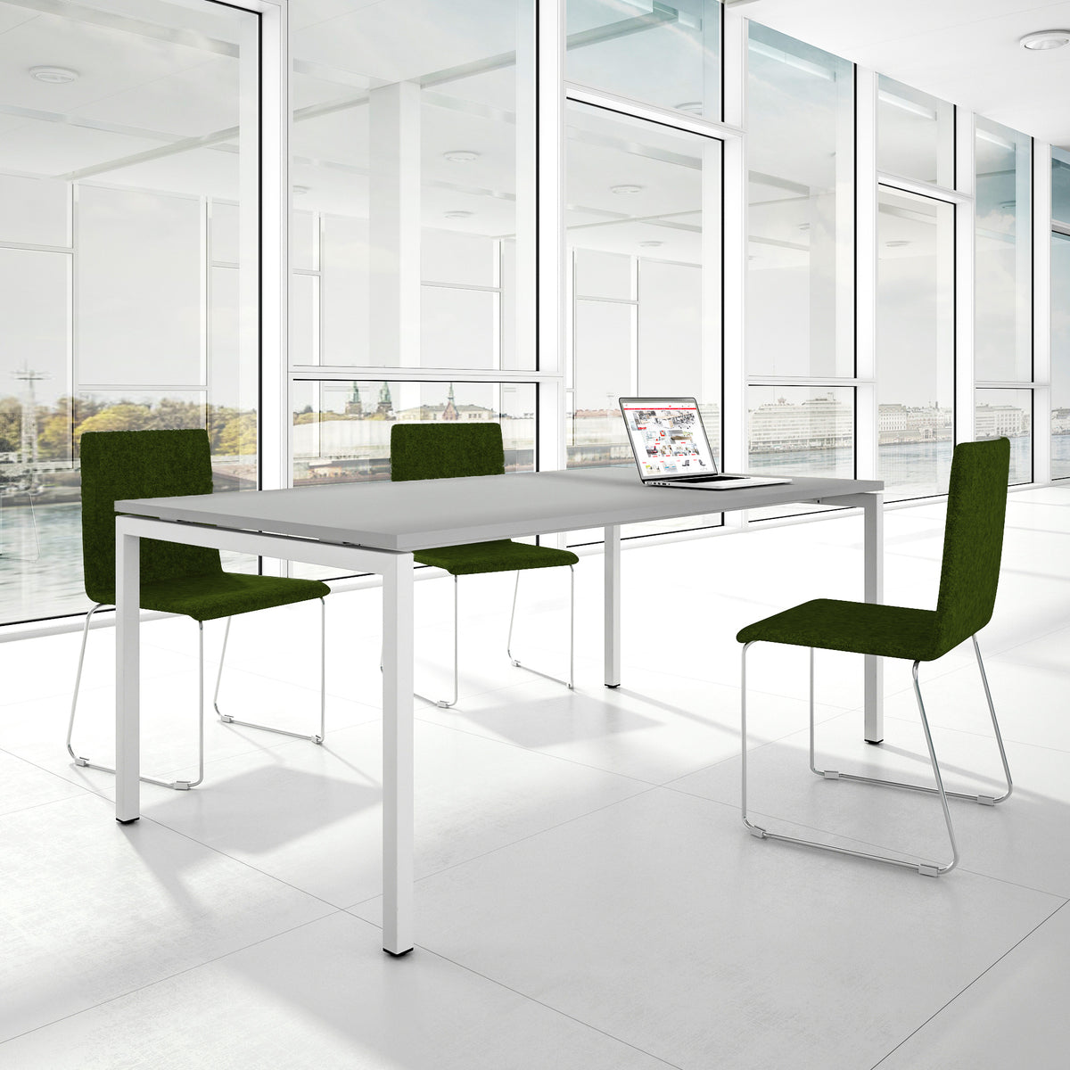 NOVA U meeting table | 2000 x 1000 mm, pearl gray - 1 Lightbox Main Image