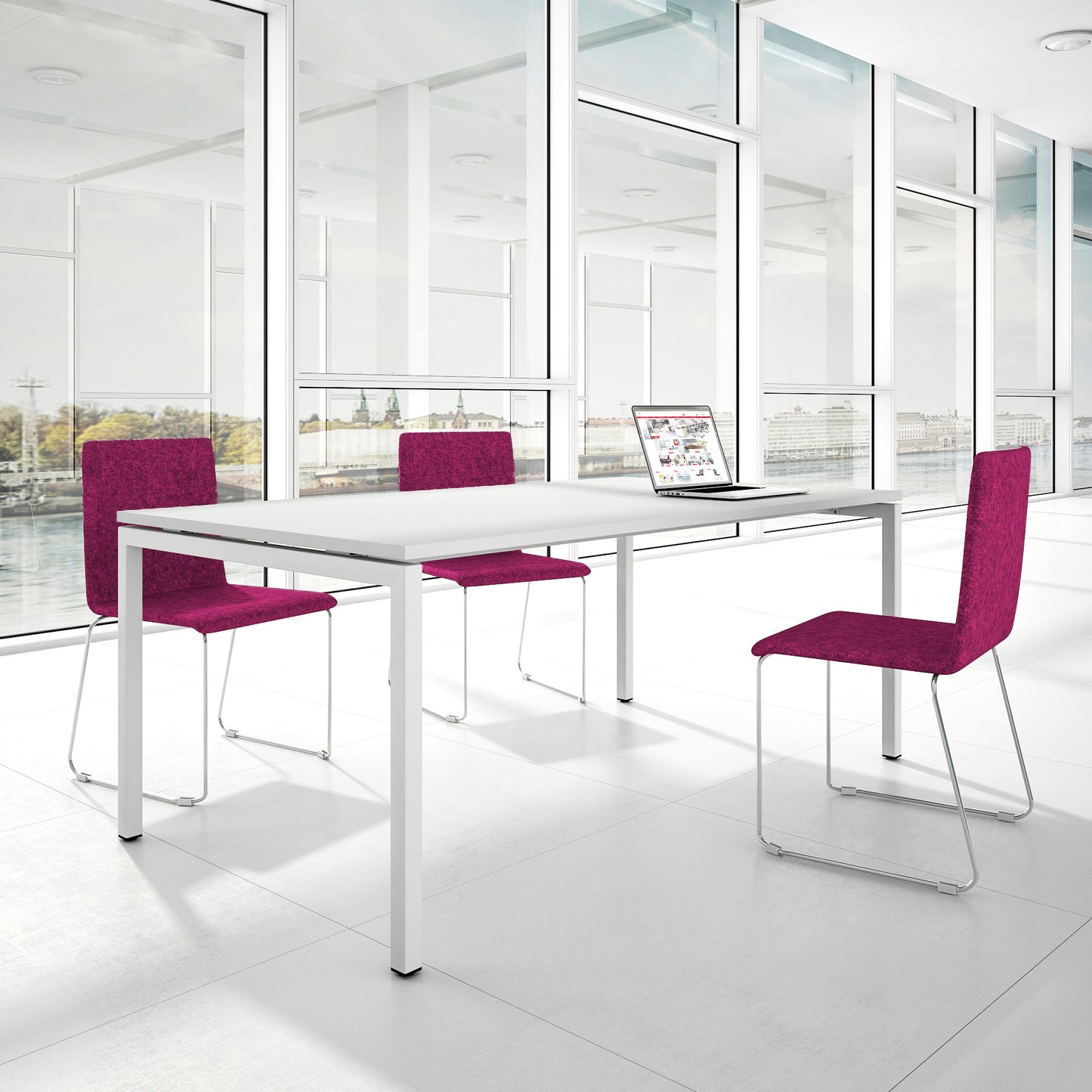 NOVA U meeting table | 2000 x 1000mm, White