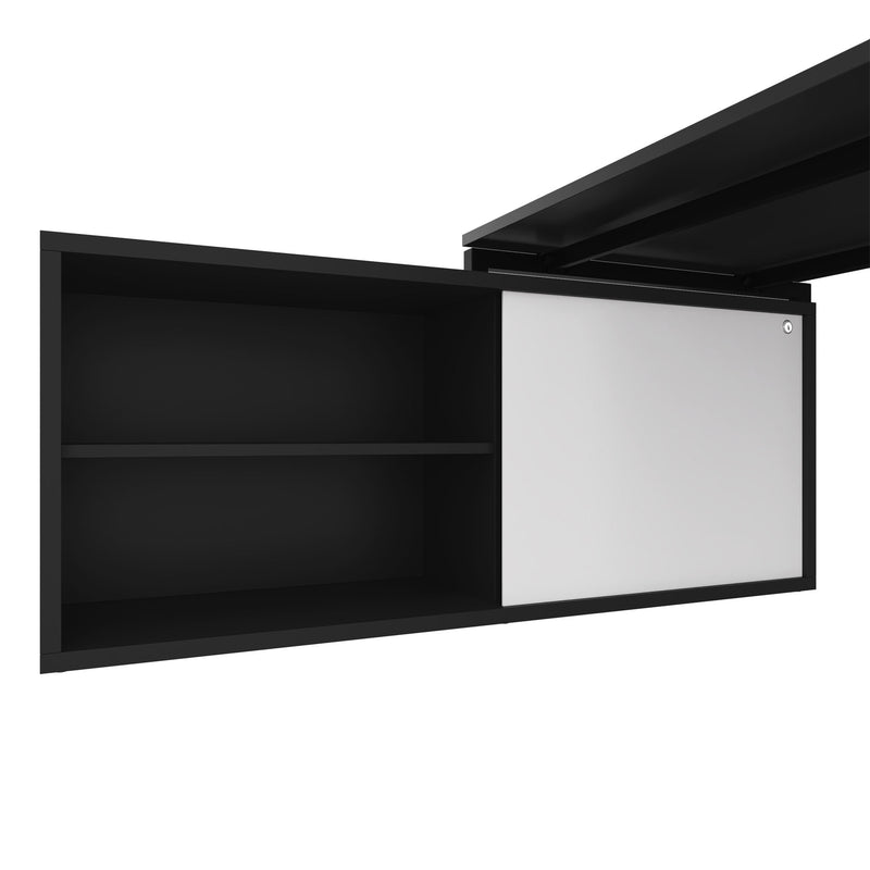 NOVA U executive desk with lowboard | 2000 x 1382 mm, anthracite - 3 Main Image