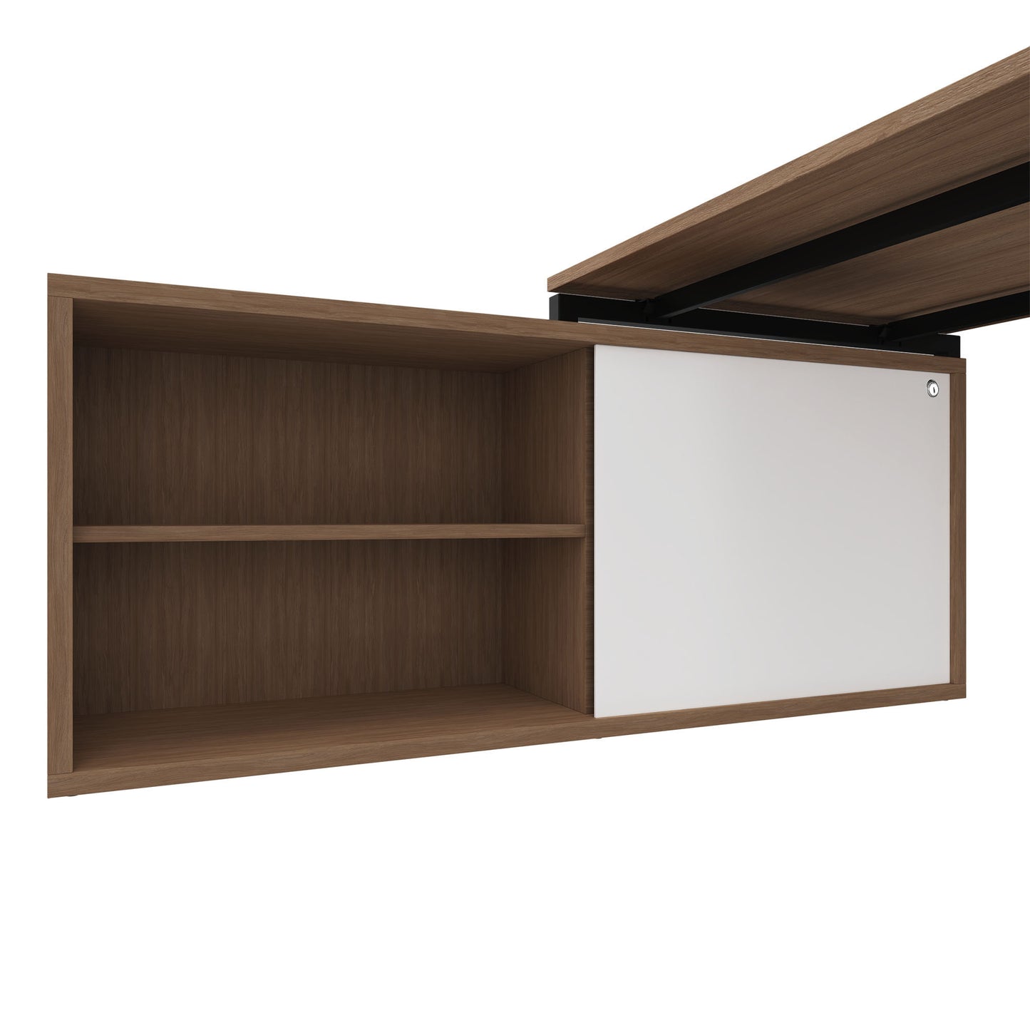 NOVA U Bureau en chef avec Lowboard | 2000 x 1382 mm, chêne ambre