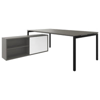 NOVA U Chief Desk con bassa bordo | 2000 x 1382 mm, cubanite grigio