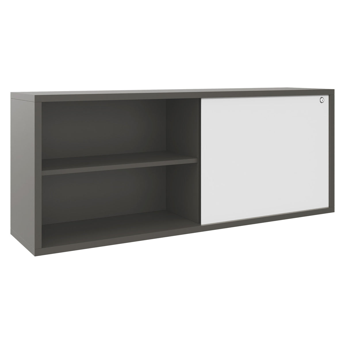 NOVA U Chefschreibtisch mit Lowboard | 2000 x 1382 mm, Cubanitgrau - 4 Lightbox Main Image
