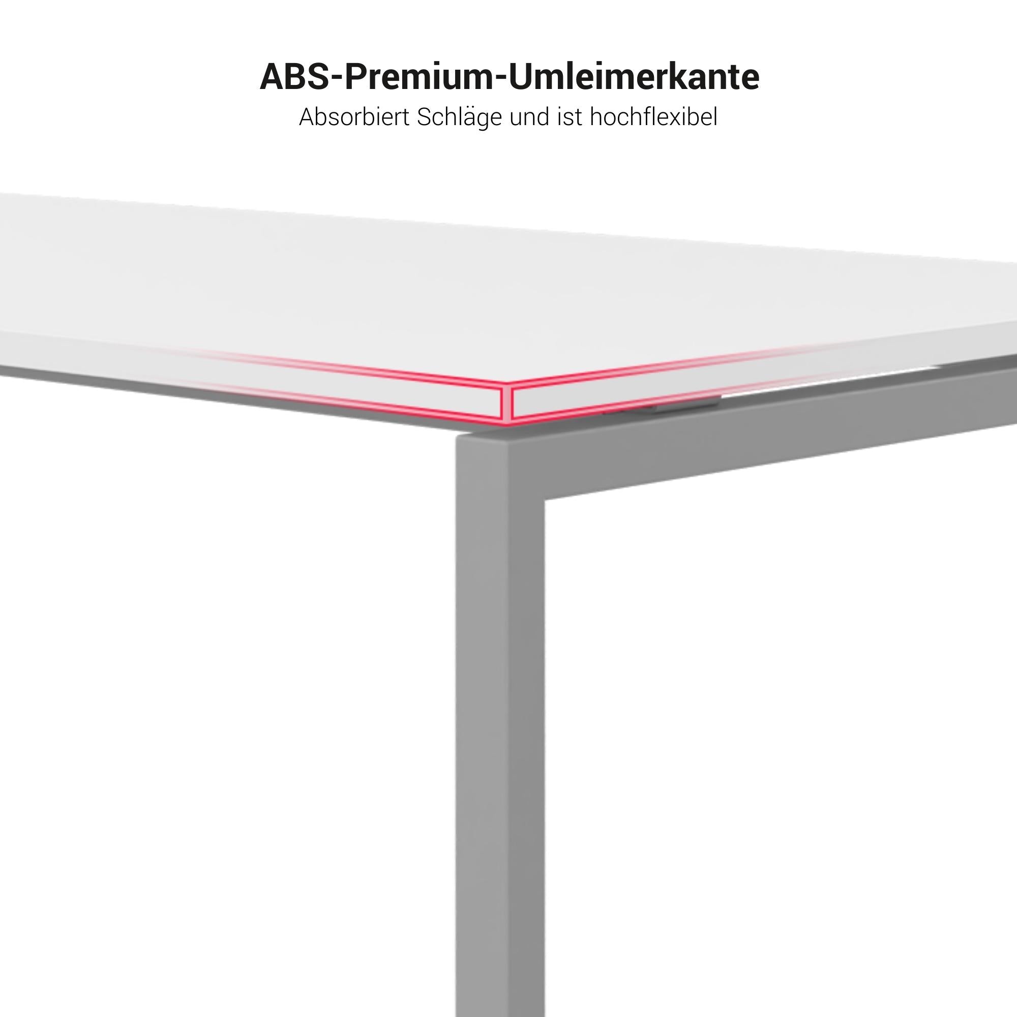 NOVA U Chefschreibtisch mit Lowboard | 2000 x 1382 mm, Cubanitgrau