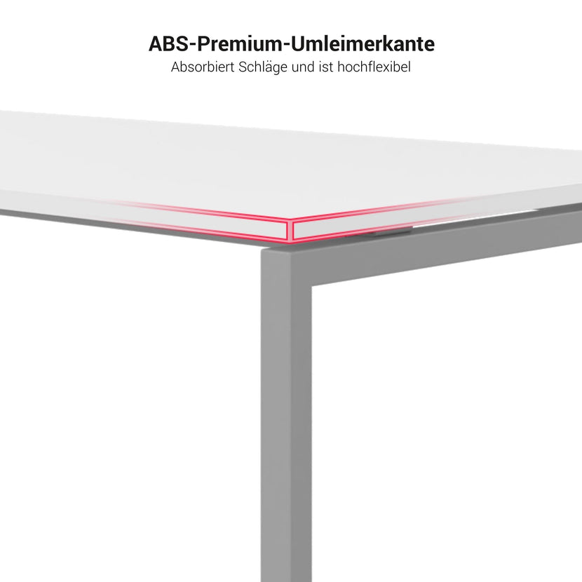 NOVA U Chefschreibtisch mit Lowboard | 2000 x 1382 mm, Cubanitgrau
