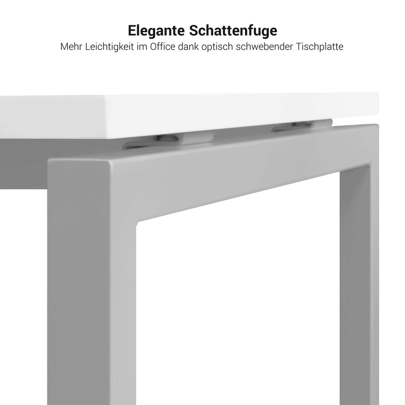 NOVA U Chefschreibtisch mit Lowboard | 2000 x 1382 mm, Cubanitgrau