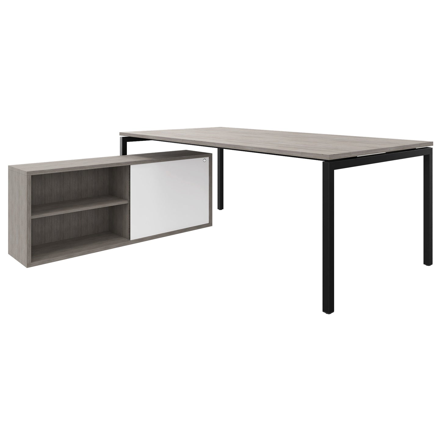 NOVA U Chief Desk con bassa bordo | 2000 x 1382 mm, North Oak Grey