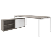 NOVA U Chief Desk con bassa bordo | 2000 x 1382 mm, North Oak Grey