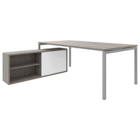 NOVA U Chief Desk con bassa bordo | 2000 x 1382 mm, North Oak Grey