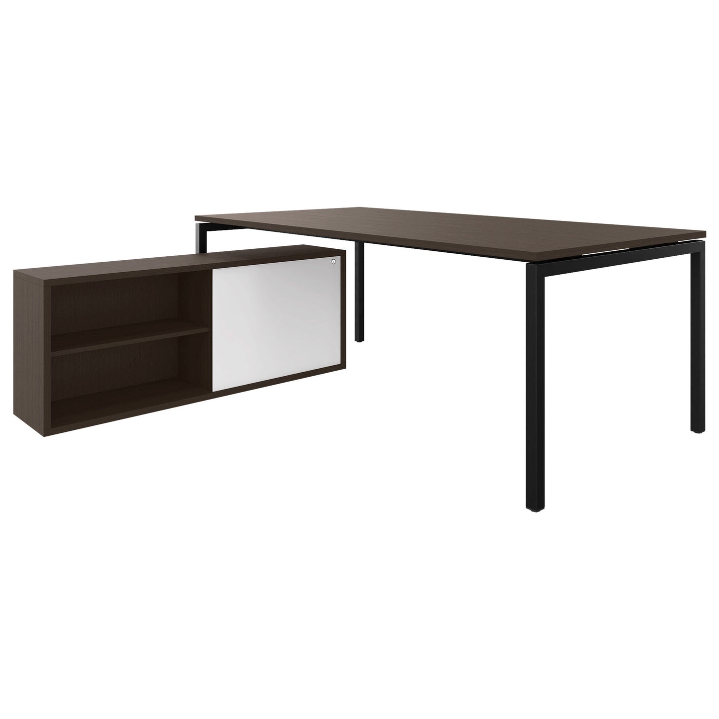 NOVA U Chief Desk con bassa bordo | 2000 x 1382 mm, noce