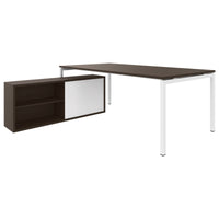 NOVA U Chief Desk con bassa bordo | 2000 x 1382 mm, noce