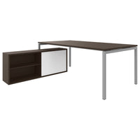 NOVA U Chief Desk con bassa bordo | 2000 x 1382 mm, noce