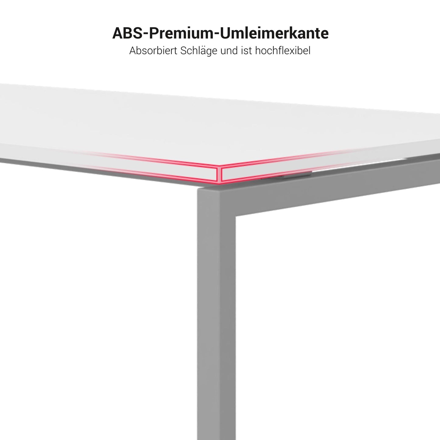 NOVA U Bureau en chef avec Lowboard | 2000 x 1382 mm, gris perlé