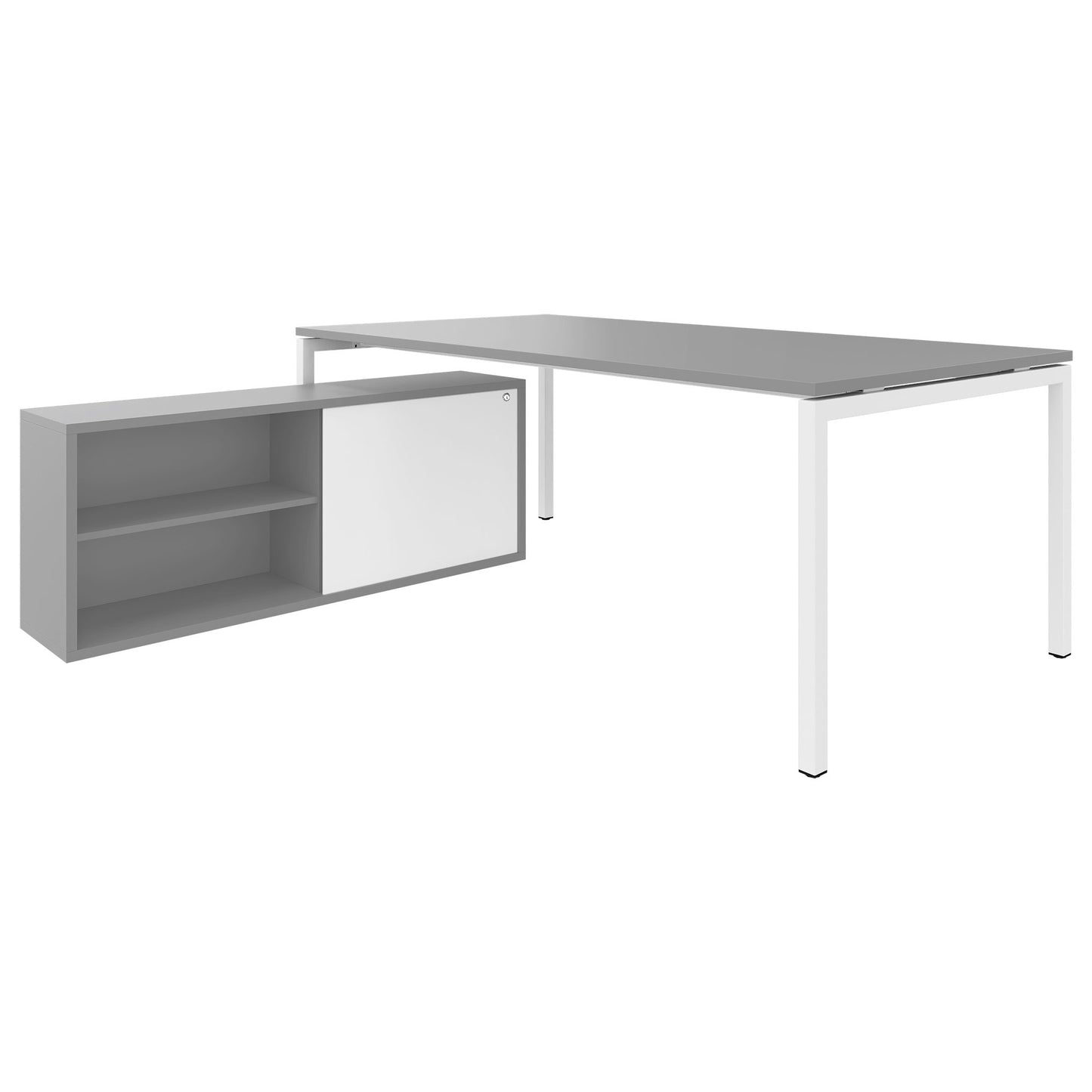 NOVA U Chief Desk con bassa bordo | 2000 x 1382 mm, perla grigio