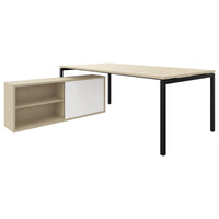 NOVA U Chief Desk con bassa bordo | 2000 x 1382 mm, cenere di sabbia