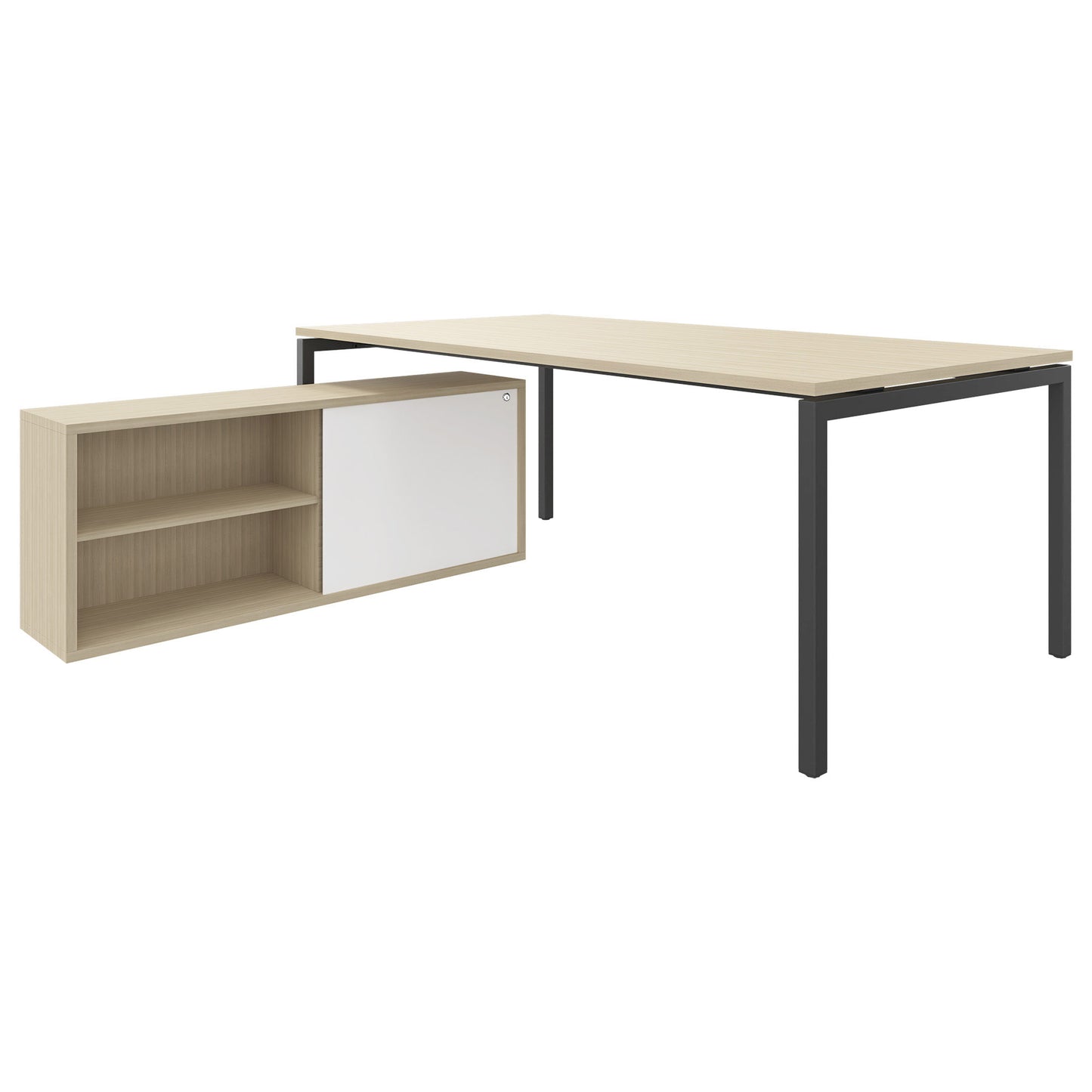 NOVA U Chief Desk con bassa bordo | 2000 x 1382 mm, cenere di sabbia