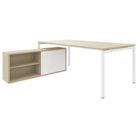 NOVA U Chief Desk con bassa bordo | 2000 x 1382 mm, cenere di sabbia