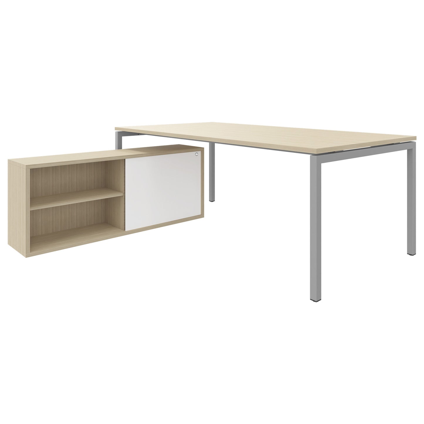 NOVA U Chief Desk con bassa bordo | 2000 x 1382 mm, cenere di sabbia